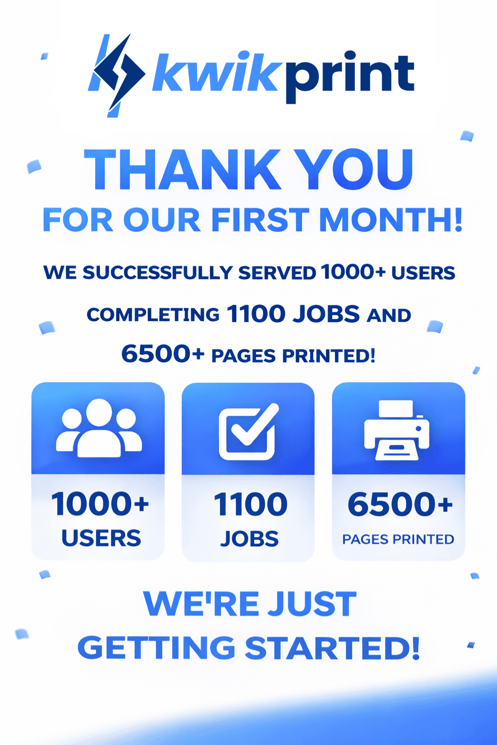 KwikPrint Completes Its First Month with Over 1,000 Users Served